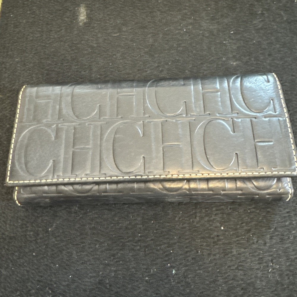 CH Carolina Herrera Leather Trifold  Wallet with Removable Coin Purse Continenta